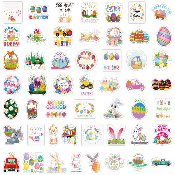 50 Easter Stickers Collection Mug Guitar Scooter Waterproof