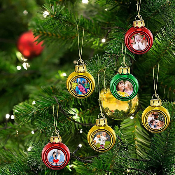 9 st sublimering julboll, obruten julgran ornament