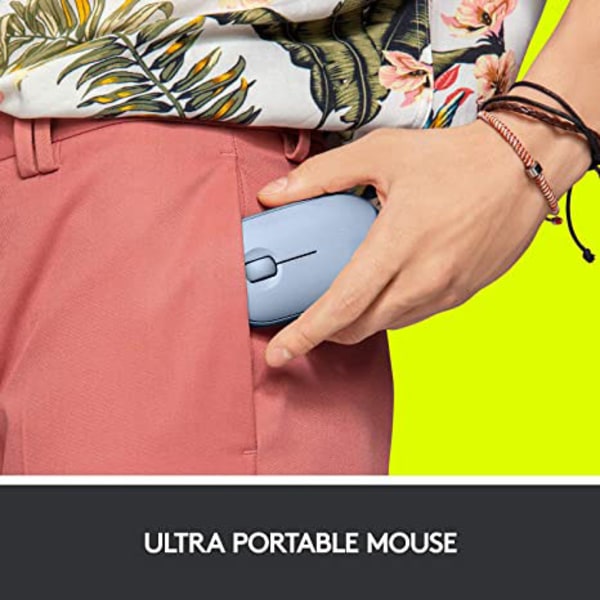 Bluetooth-mus Ultratynn Mini Silent trådløs mus-blå
