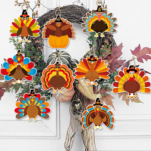 Tyrkiet Håndværkskit Thanksgiving | Thanksgiving Tyrkiet Lavningskit | DIY Festlig Efterårs Thanksgiving Party Spil | Dørhængende Dekorationer (50 stk)