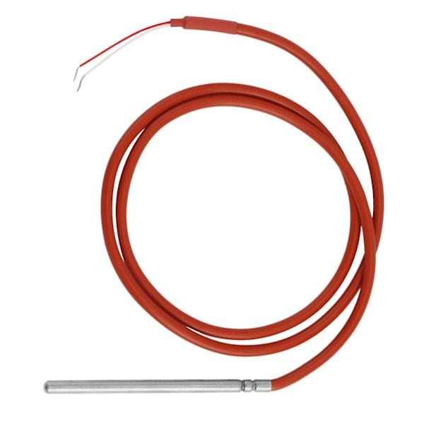 Vattentät PT1000 Temperatursensor -40-200C Sond DIA 6mm Instickslängd 100mm Värmebeständig 2 Trådar 1M Silikonkabel
