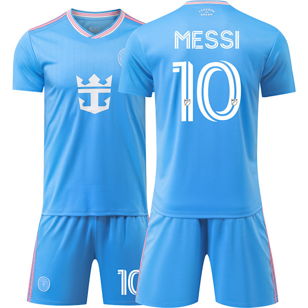 2526 Miami II Vieraspelipaita Nro 10 Messi Lasten jalkapalloharjoitteluasu Sininen pelipaitasetti Sukat{HONGDE} Size 10 socks #S