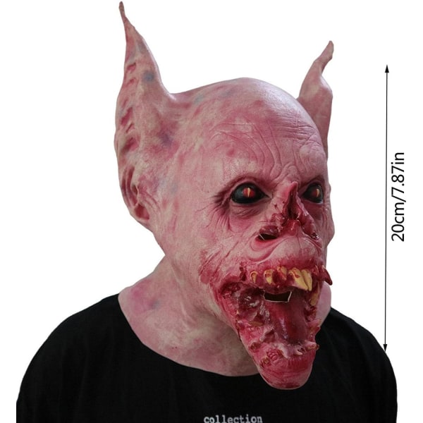 Halloween-masker Latex Halloween-masker Skr?mmande Halloween Skr?mmande maske 3D D?skalle-huvudmaske E（21X33cm）