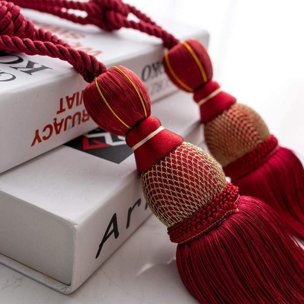 Decorative curtain cords with antique tassels