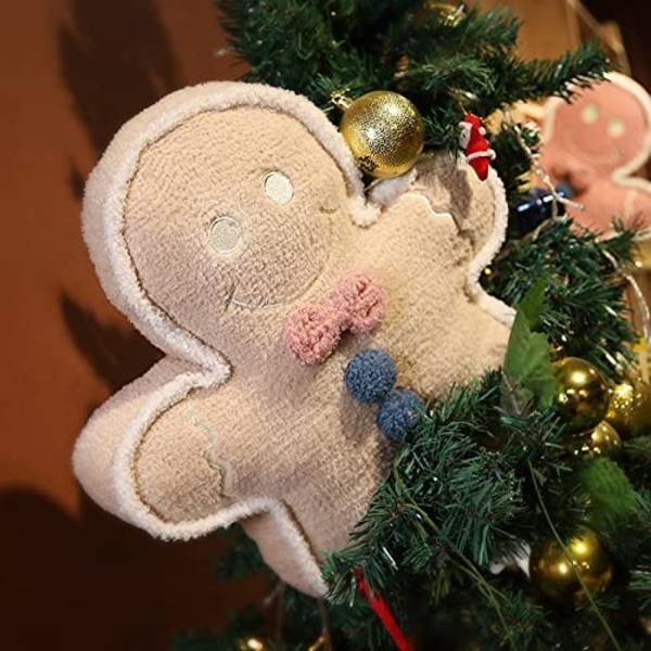 Myk Gingerbread Man plysjdukke myk kastepute-Beige