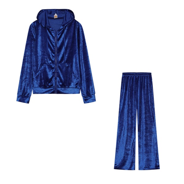 Sammet för kvinnor Juicy träningsoverall Couture träningsoverall i två set blue XL