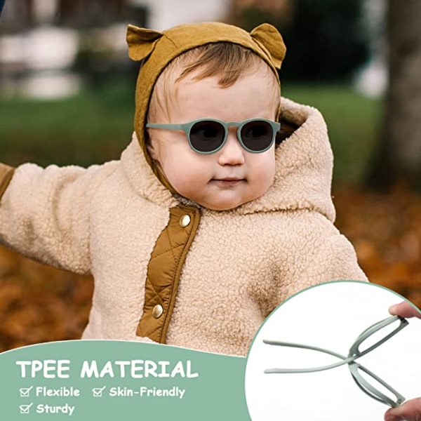 Fleksible babysolbriller UV-beskyttelse 0-3 år gamle (brune)
