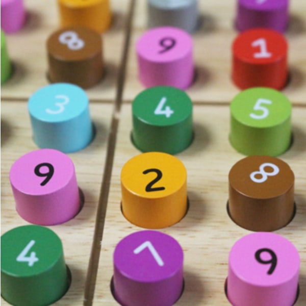 Solid Wood Mathematics Sudoku Puzzle Game Digital Learning Toys