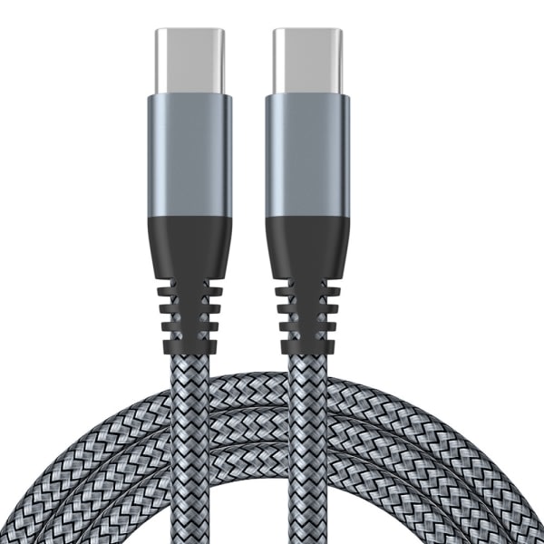 2 kpl USB-C -latauskaapeli 60 W pikalataus Harmaa 1 m