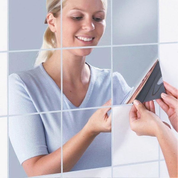 Naiwang Speilfliser Selvklebende Veggspeil Fleksibelt Selvklebende Ikke-Glass Speil