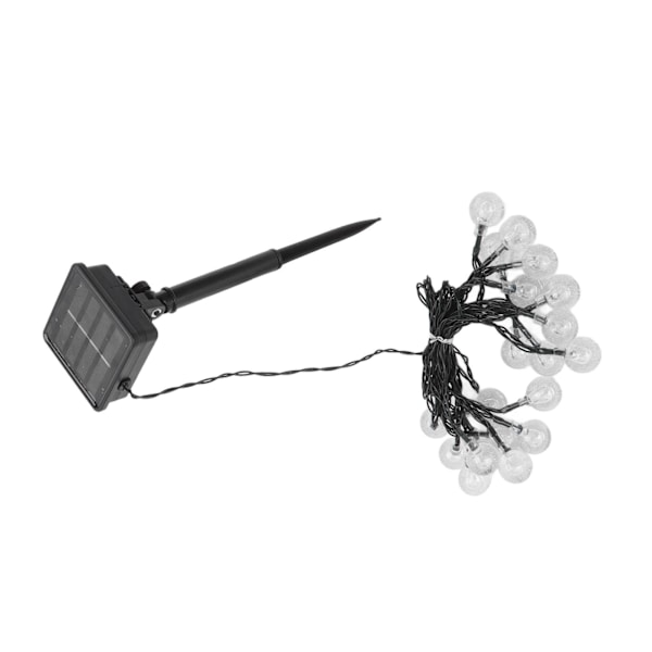 Solcellelysstreng 20 LED IP65 Vanntett 2 Moduser Dekorative Utendørs Ball Lampe Lysstreng for Campingfest 16.4ft Hvit Lys
