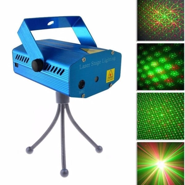 Laserprojektor med rødt og grønt laser / diskolys