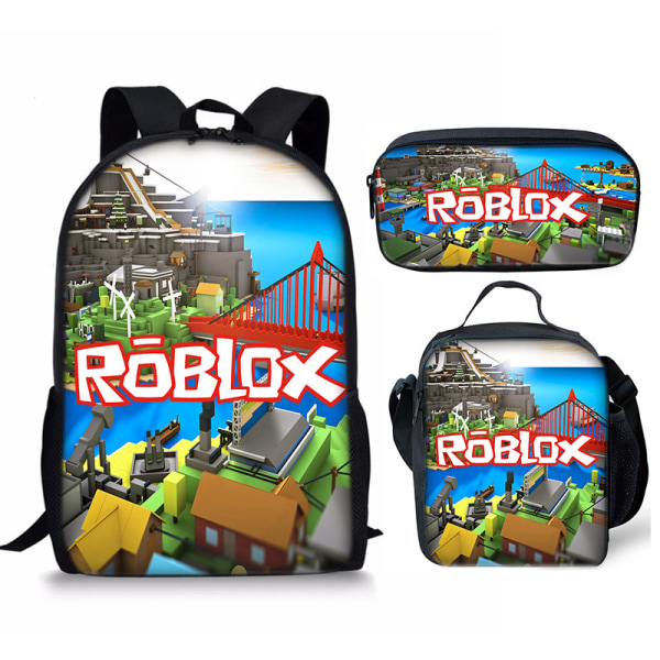 Roblox kolmiosainen oppilaskoululaukku 17 tuumaa