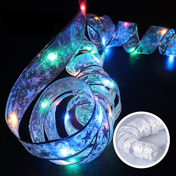 Julgransband ljusslinga, silverbandfärg