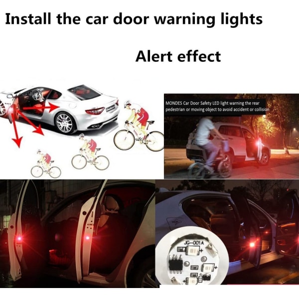 Dør Advarselslys Rød Blinkende LED Sikkerhedslys Magnetisk 4 stk