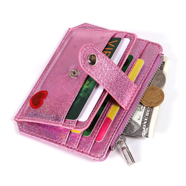 Jente liten lommebok RFID-blokkerende myntpung (rosa)