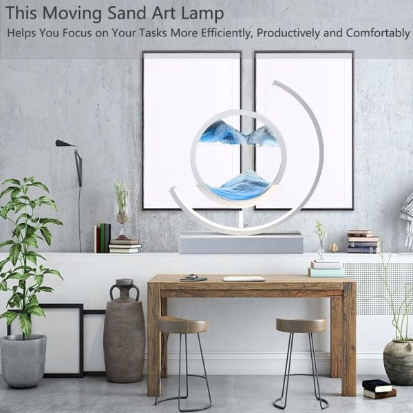Bordlamper for flytende sandmaling, bordlampe 3D Quicksand Art