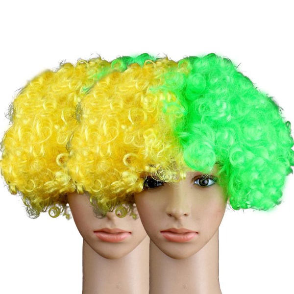 2stk National Flag Short Curly Wig World Cup Short Curly Flag