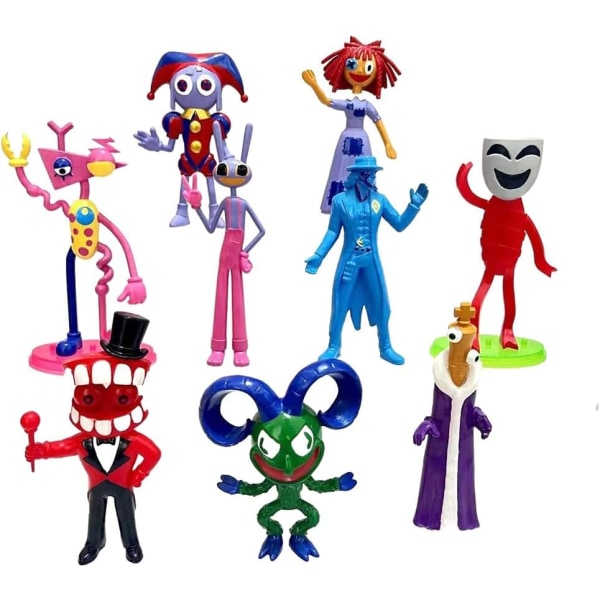 9 Fantastiske Digitale Cirkus Figurer Sæt, Pomni Jax Model Legetøj Til Børn Gaver, De Fantastiske Digitale Cirkus Samleobjekter Anime Figurer 9pcs