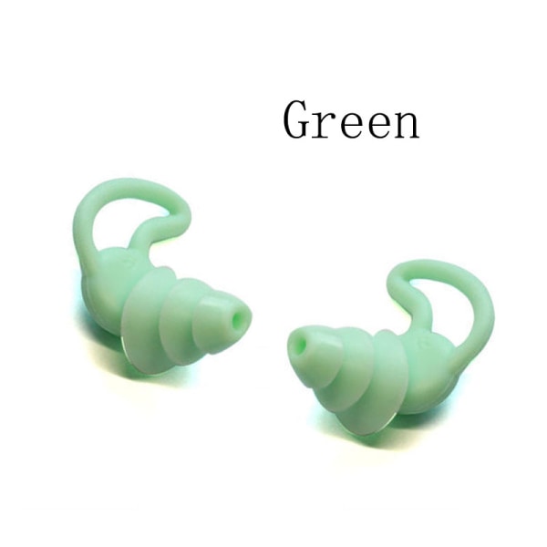 Støjreducerende ørepropper, silikone soveørepropper, grønne