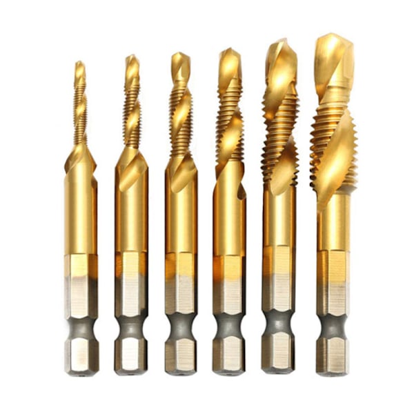 6 stk komposit tappning bits hexagonale skaft bor Short