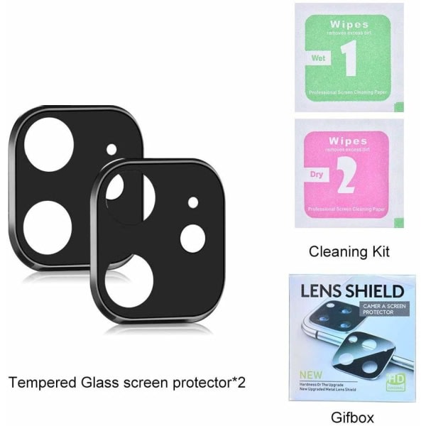 C4U? iPhone 11 Pro Max Kamera linsbeskyttelse i glass med ram