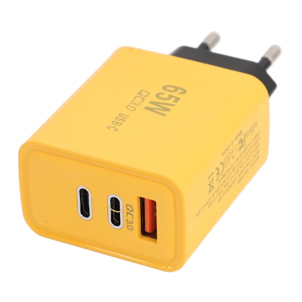 USB-C Laddare Block GaN 65W 3 Portar PD Ström Adapter QC3.0 Väggkontakt i Dubbel Typ C Enstaka USB Snabbladdning för IOS för Galaxy