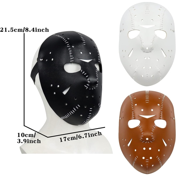 SINSEN Jason Voorhees Mask L?der Hockey Kostym Rekvisita Skr?mmande Skr?ck Cosplay Mask f?r Halloween Party Brown Jason