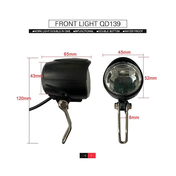 E-bike Switch Dk336 Med Framljus Bakljus SM-kontakt Varningsljus Blinkers Och Signalhorn Ebike Ac
