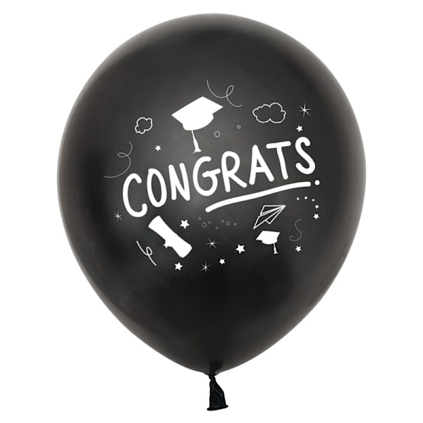 50 x 12\" latexballoner Graduation Bash balloner Black