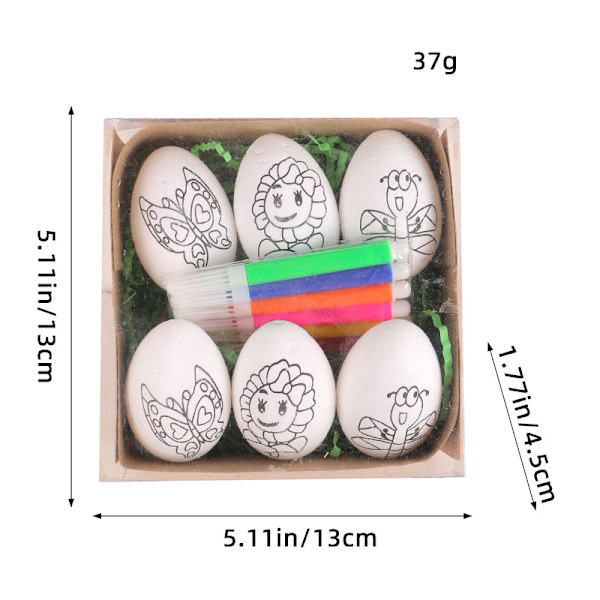 4 set påskägg DIY handmålade ägg, tecknade kaninägg barn handgjorda handgjorda gåvor