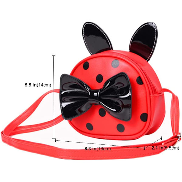Pige Bowknot Pung Polka Dot Sød Sød Kanin (Rød & Sort)