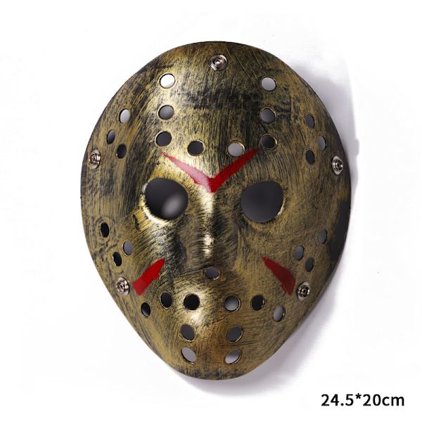 2 st Retro Golden Jason Mask Grimace Scream Halloween Scary Mask