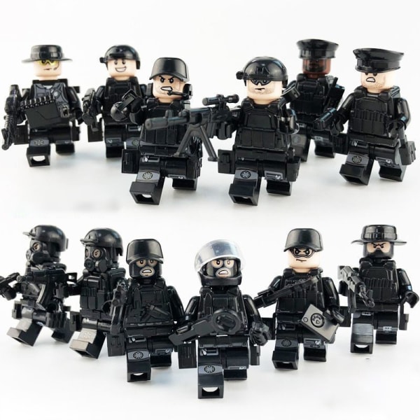 Legetøjsbyggeklodser SWAT SDU 12 figurer + børnevåben Cobi Cada kompatible