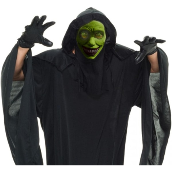 Halloween masker Latex Halloween Mask Latex Skr?mmande Halloween masker Green (Not Glowing) 22x18x7cm