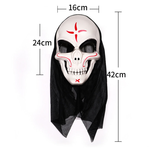 2 stk. Skjelett spøkelsesmaske Grimase skrik Halloween skummel maske