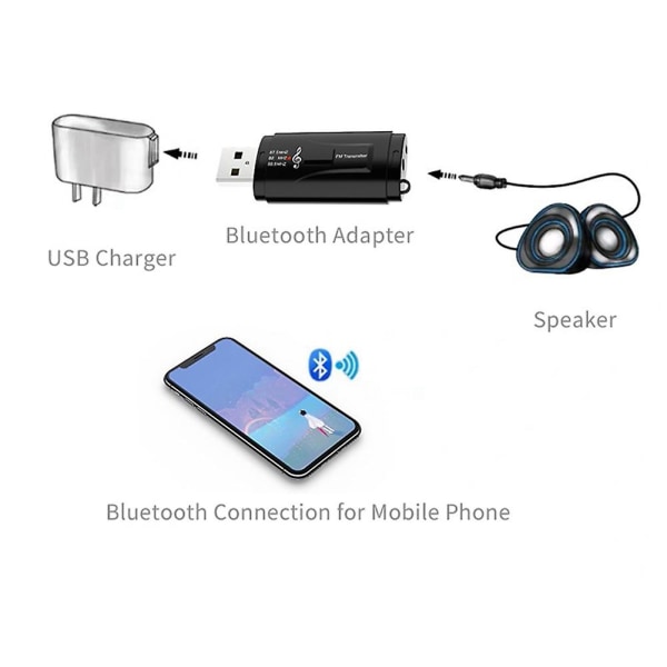 Bärbar FM-sändare bil Bluetooth5.0-mottagare USB modulator