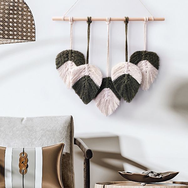 Hängande handvävd Boho-blad väggdekoration