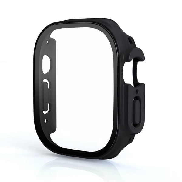 2 st härdat glasfodral för Apple Watch Ultra 49 mm, inbyggt skärmskydd, full täckning för iWatch Series Ultra 49 mm-fodral