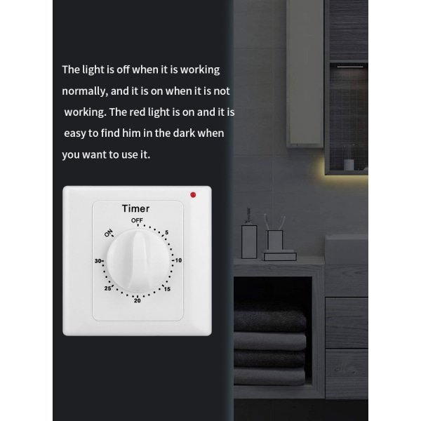 AC 220V Afbryder Timer Pumpe Højtydende Elektronisk Kontrol Mekanisk Nedtælling Stik Tidsafbryder-30min