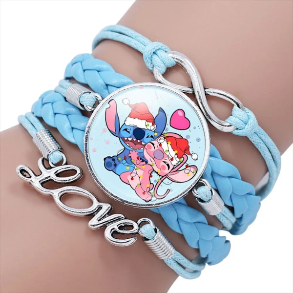 Disney Lilo og Stitch Blåt Multilagsarmbånd til Piger Anime Smykker Tegnefilm Tidsperlearmbånd Børne Fødselsdagsgave 20001941