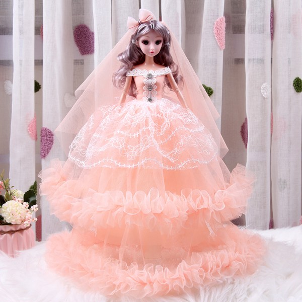 Lumoava prinsessa - 45 cm Barbie-nukke hääpuvussa lapsille