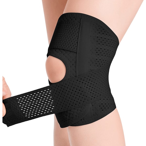 Adjustable Knee Pads with Side Stabilizers (Black,S,left)