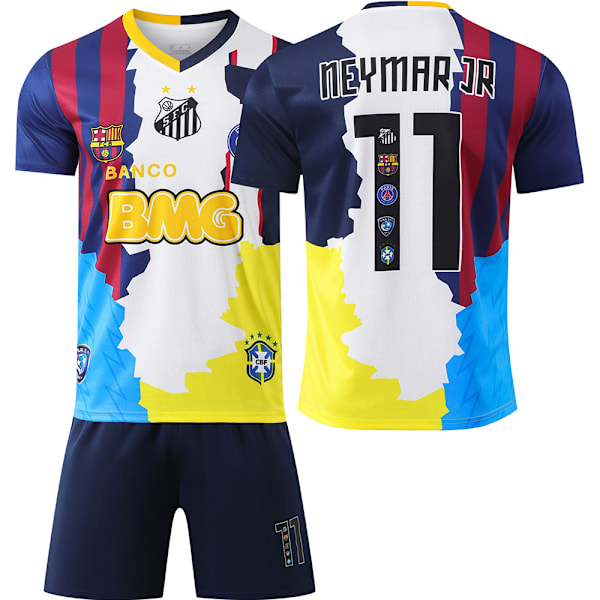 2025-2026 Paris Minneutgave Brasil Neymar Nr. 11 Juventus Retro Fotballdrakt Barcelona Barn Voksen Drakter{HONGDE} Size 11 socks #26
