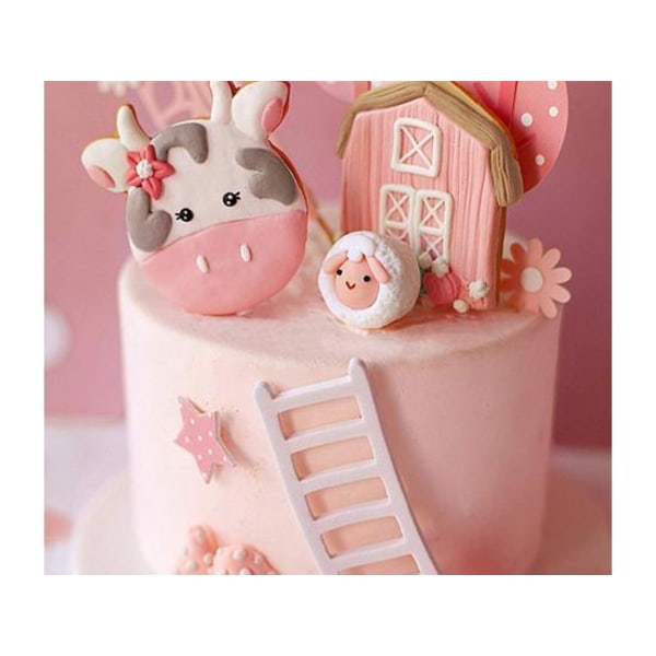 Pink Farm Animal Sisustus Syntymäpäiväkakun täytteet