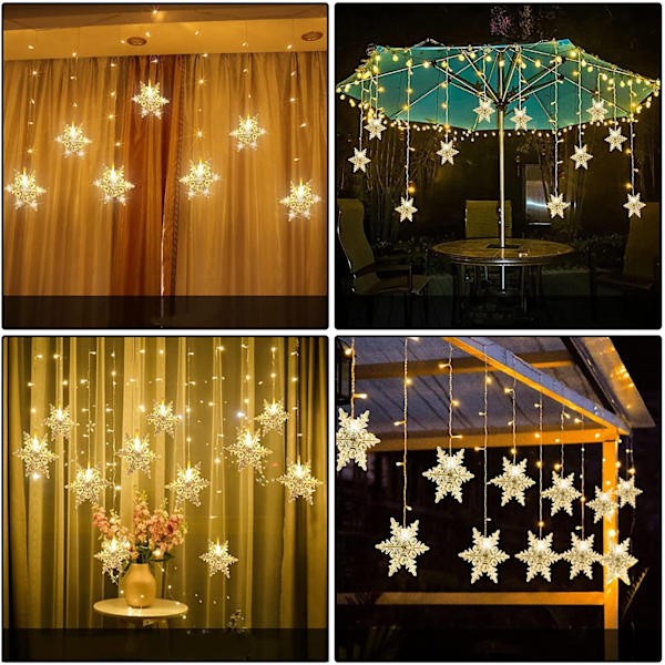 LED Gardin Lyskæde 13.1ft/4M Julelys - Varm Hvid
