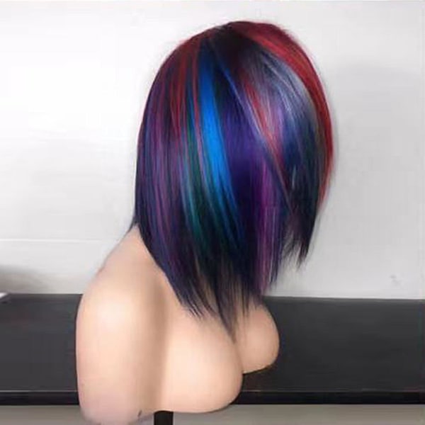 Kvinnlig peruk blandad färg cosplay högtemperatur fiber rose peruk