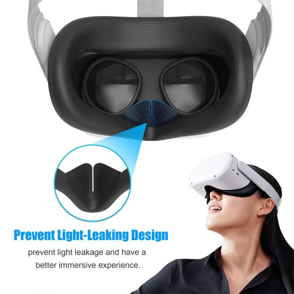 2 kpl Vr Silikoni Kasvosuojus Oculus Quest 2 Kuulokkeille - Punainen