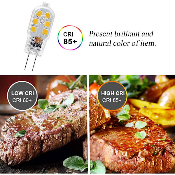 10 stk LED-pære G4, 20W halogenpæreerstatning, 2W G4 dobbeltfotsokkel, 12V dagslys 6000 K