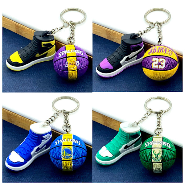 3 kpl Mini Sneaker -avaimenperät, 3D Koripallo Avaimenperä Tarvikkeet Miehille, Naisille, valmistujaislahjat, inspiroivat lahjat, Lakers